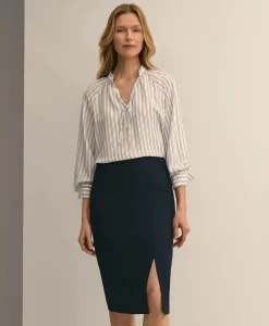Crepe Pencil Skirt