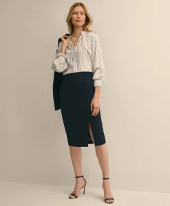 Crepe Pencil Skirt
