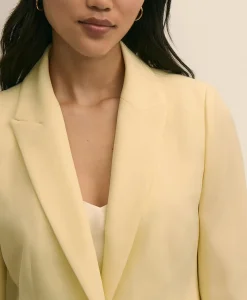Crepe Ruched-Sleeve Jacket