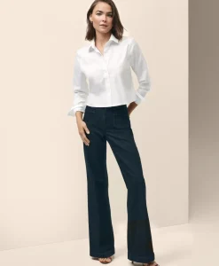 Cropped Shirt in Stretch Supima® Cotton