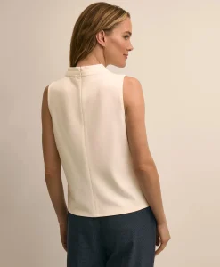 Cross-Neck Sleeveless Knit Top