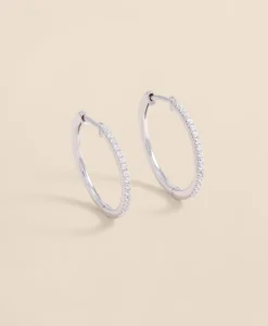 0.25 CT. Lab-Grown Diamond 14k Gold Hoop Earrings