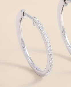 0.25 CT. Lab-Grown Diamond 14k Gold Hoop Earrings