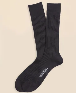 Egyptian Cotton Ribbed Crew Socks