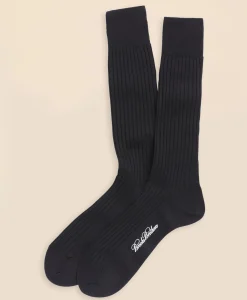 Egyptian Cotton Ribbed Crew Socks