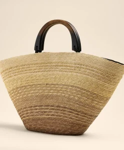 Eugenia Kim Wood-Straw Ombre Beach Bag