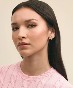 Faux-Pearl Bow Stud Earrings