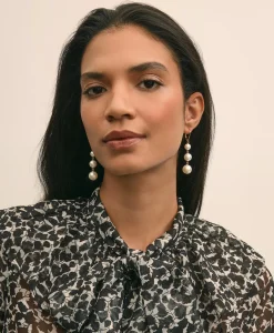 Faux-Pearl Drop Earrings
