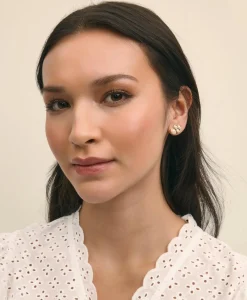 Faux-Pearl Gold-Plated Cluster Earrings