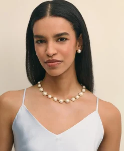 Faux-Pearl Gold-Plated Necklace