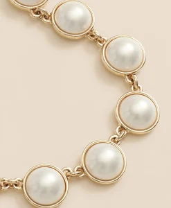 Faux-Pearl Gold-Plated Necklace