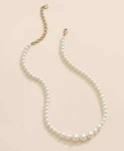 Faux-Pearl Gold-Plated Necklace