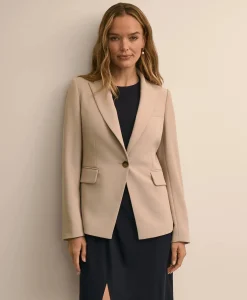 Fine Crepe Peak-Lapel Jacket