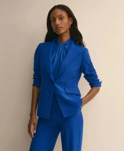 Fine Crepe Peak-Lapel Jacket