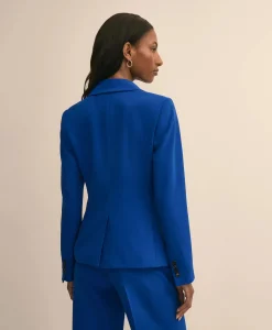 Fine Crepe Peak-Lapel Jacket