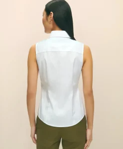 Fitted Non-Iron Stretch Supima® Cotton Sleeveless Dress Shirt
