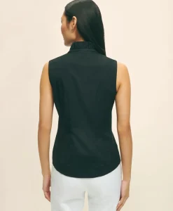 Fitted Non-Iron Stretch Supima® Cotton Ruffle Shirt