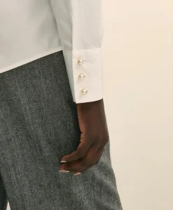 Fitted Supima® Cotton Open Notch Collar, Dress Shirt