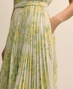 Floral A-Line Belted Shirt Dress