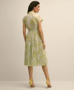 Floral A-Line Belted Shirt Dress