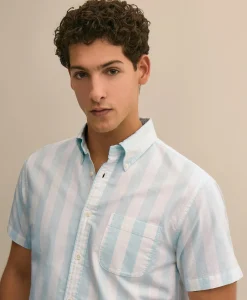 Friday Shirt, Short-Sleeve Oxford Stripe