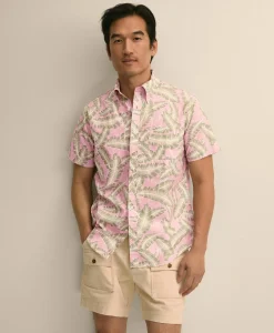 Friday Shirt, Short-Sleeve Poplin Palm Leaf