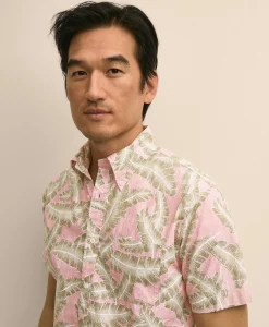 Friday Shirt, Short-Sleeve Poplin Palm Leaf