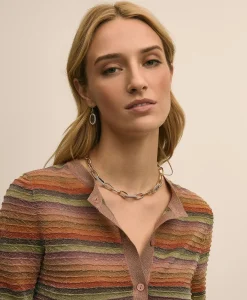 Gold-Tone Cubic Zirconia Link Necklace & Earrings Set