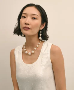 Gold-Toned Faux-Pearl-Sphere Necklace