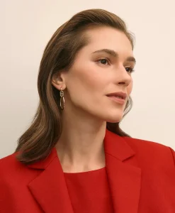 Gold-Toned Mariner Link Drop Hoop Earrings