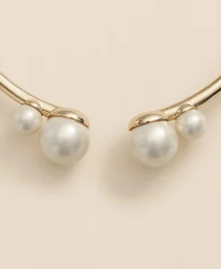 Gold-Tone Faux-Pearl Bangle