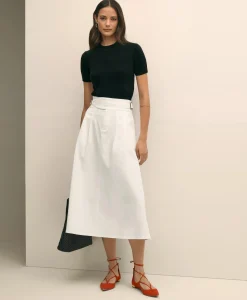 Gurkha Pleated Skirt in Cotton Blend