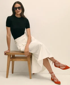Gurkha Pleated Skirt in Cotton Blend