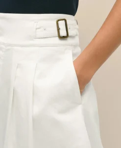 Gurkha Pleated Skirt in Cotton Blend
