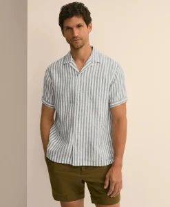 Irish Linen Short-Sleeve Camp Collar Sport Shirt