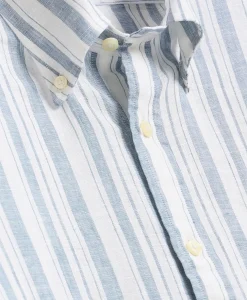 Irish Linen Short-Sleeve Stripe Sport Shirt