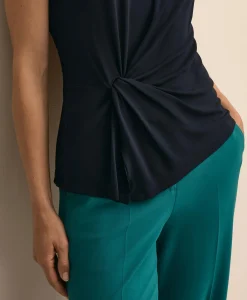 Jersey Sleeveless Waist-Twist Top