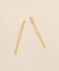 14k Gold Paperclip Drop Earrings