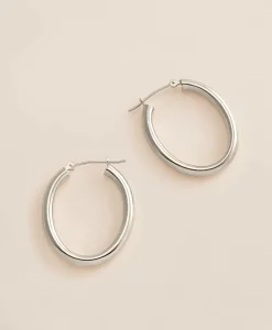 14k White Gold Small Hoop Earrings