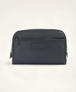 Large Pebbled Leather Dopp Kit