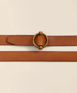 Leather Round Buckle Belt