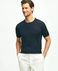 Lightweight Luxe All-Season Sweater, Short Sleeve Crewneck