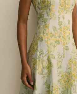 Linen Blend Floral Tank Dress
