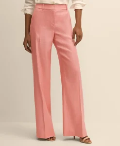 Linen-Blend Wide-Leg Pants