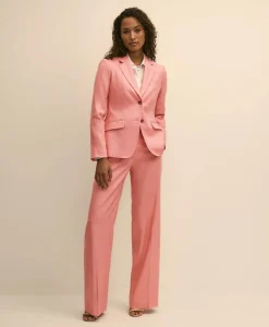 Linen-Blend Wide-Leg Pants
