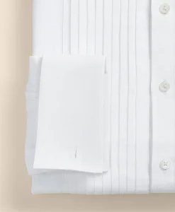 Linen Londoner Collar, Pleated Bib Tuxedo Shirt