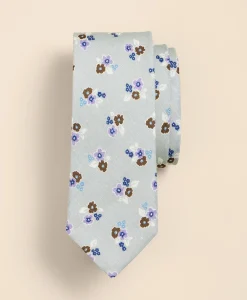 Linen-Silk Floral Tie