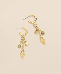 Loni Paul Labradorite Charm Earrings in 14K Plated Gold