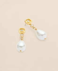 Loni Paul Shell & Pearl Earrings in 14K Plated Gold