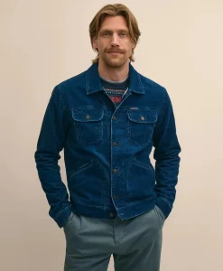 Medium Wale Corduroy Indigo Trucker Jacket